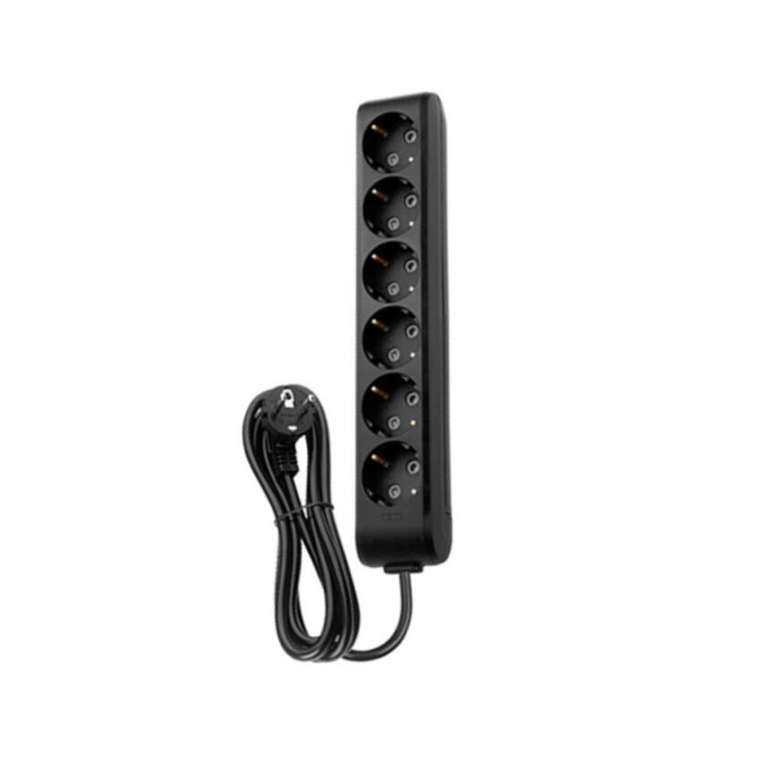 Viko Altılı Çoklu Priz, Topraklı, Uzatma Kablosu, 6lı, 3m, Siyah - 1