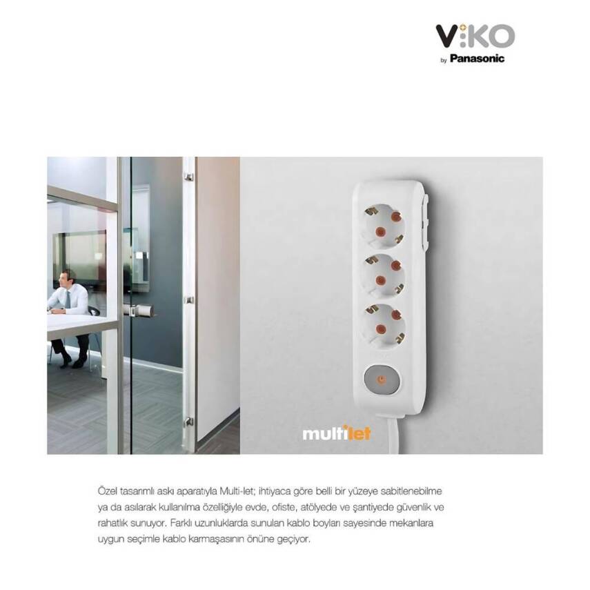Viko İkili Çoklu Priz, Topraklı, Çocuk Korumalı, Kablosuz, 2li, Siyah - 6