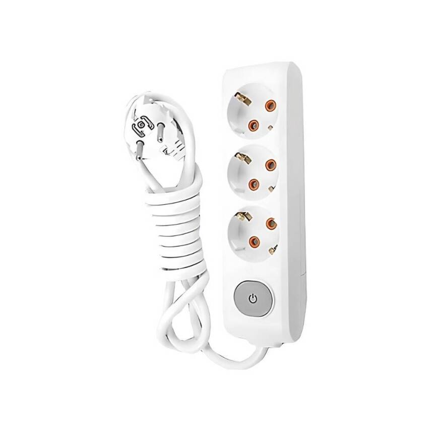 Viko Üçlü Çoklu Priz, Anahtarlı, Uzatma Kablosu, 3lü, 5m, Beyaz - 1