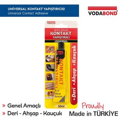 Vodabond Kontakt Yapıştırıcı, 50 ml, Deri, Ahşap, Kumaş, Güçlü Yapışma - 3