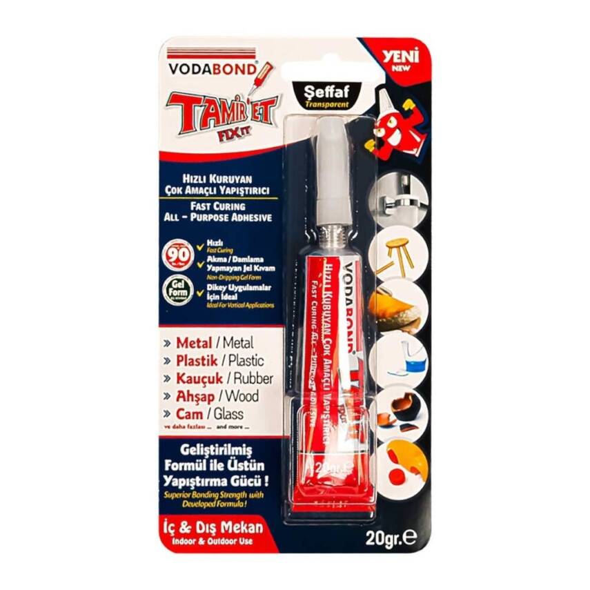 Vodabond Tamir-Et Yapıştırıcı, 20 g, Hızlı Kuruyan, Dayanıklı Yapışkan - 1