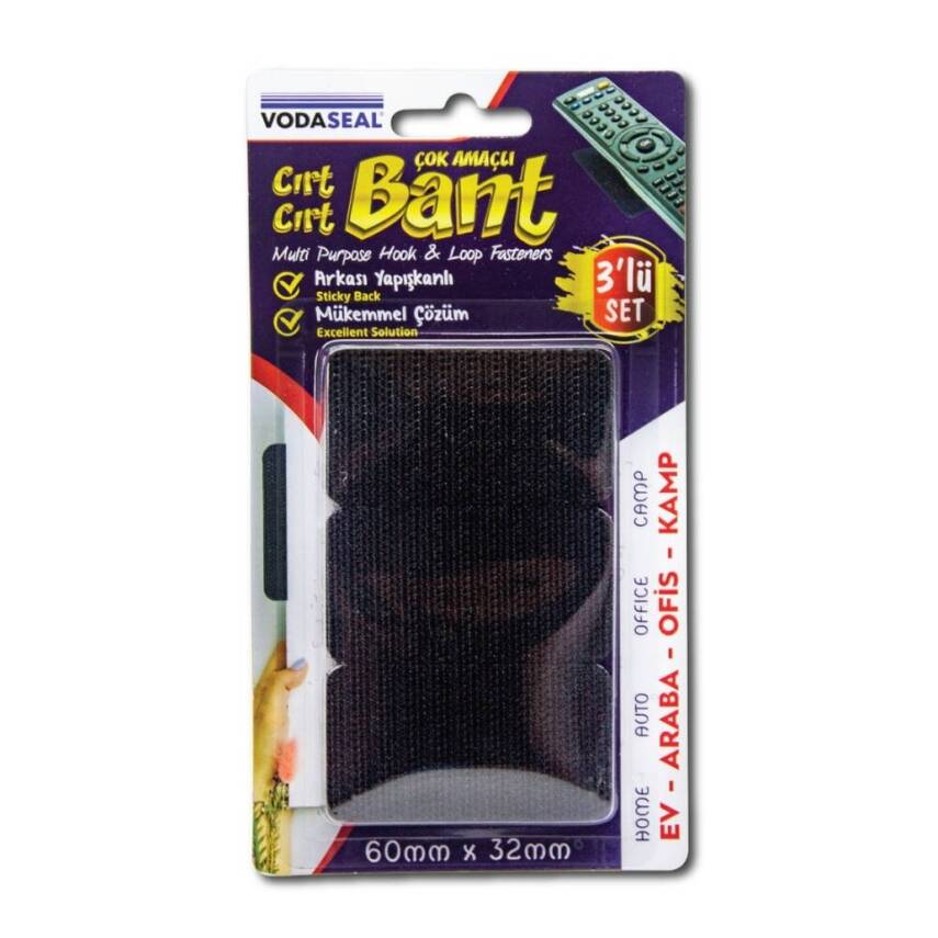 Vodaseal Çok Amaçlı Cırt Cırt Bant, 3'lü Paket, Güçlü Yapışkan - 1