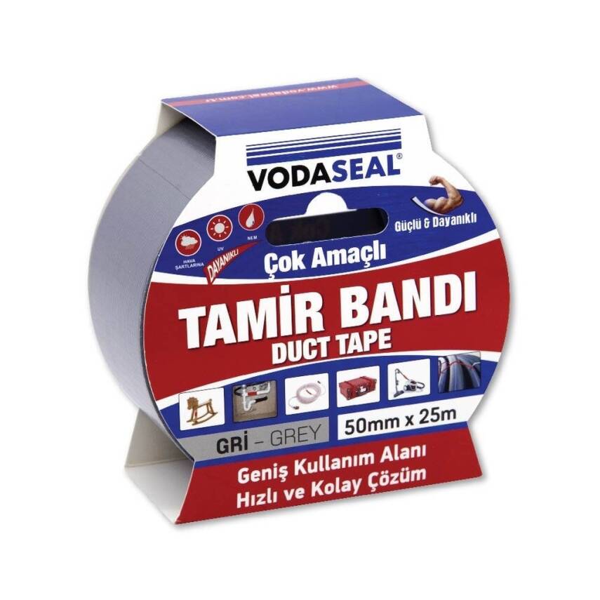 Vodaseal Çift Taraflı Montaj Bandı, 50 mm 25 m, Güçlü Yapışkan, Gri - 1