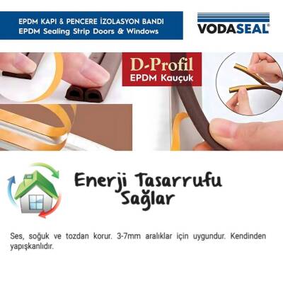 Vodaseal Kapı Pencere İzolasyon Bandı, Kauçuk Yapışkan, 6.20m, Beyaz - 2